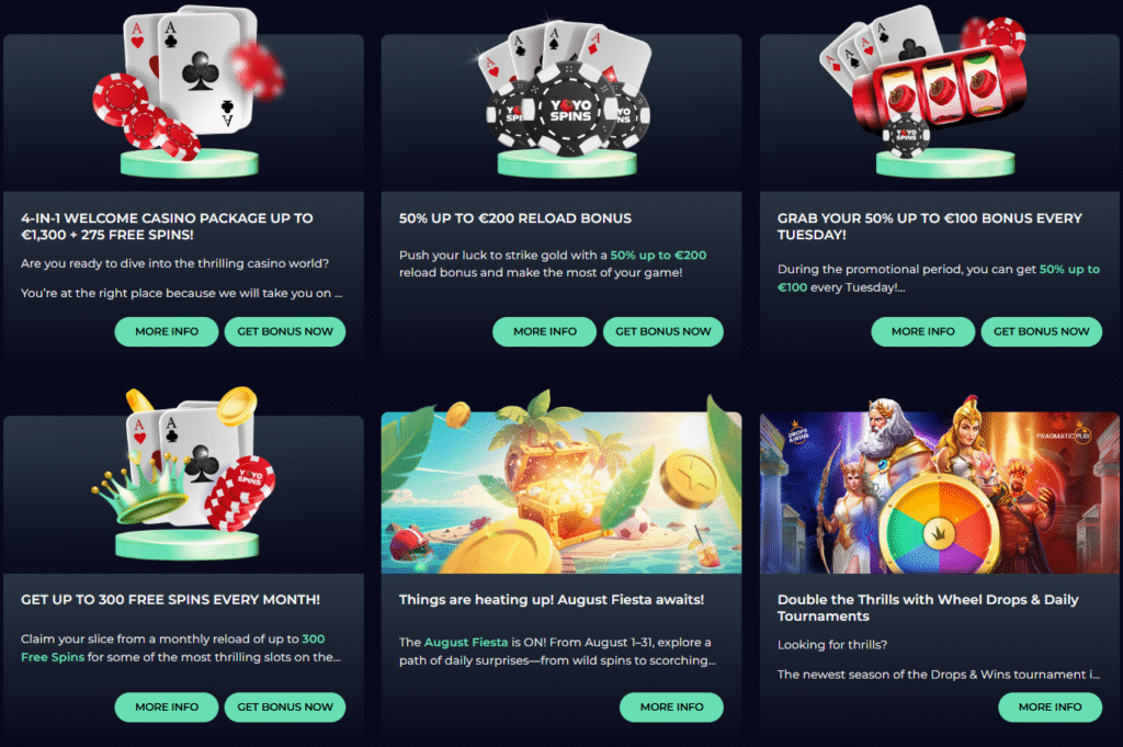 Yoyo Spins Casino Offers